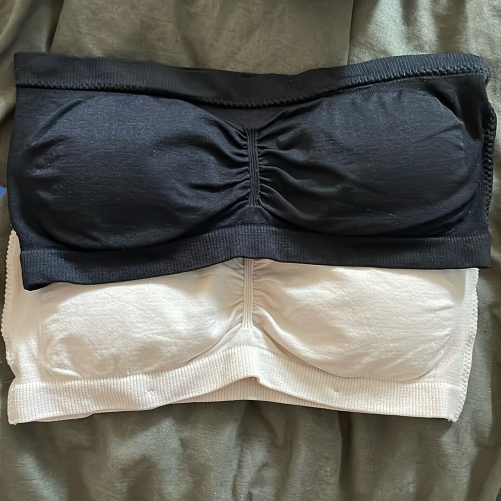 2 pair strapless bras size small